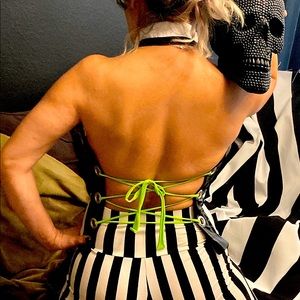 Beetlejuice costume #custom  jacket collar leggings tie and bustier ❤️